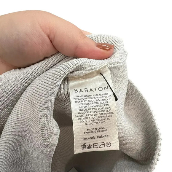 Aritzia Babaton‎ Sculpt Knit Cropped Tank Top Squareneck Gray Plus Size 1X - Picture 8 of 9